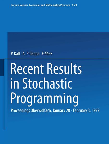 Produktbild: Recent Results in Stochastic Programming
