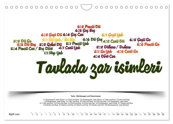 Produktbild: Kultur-Sprachkalender T&uuml;rkisch-Deutsch (Wandkalender 2026 DIN A4 quer), CALVENDO Monatskalender