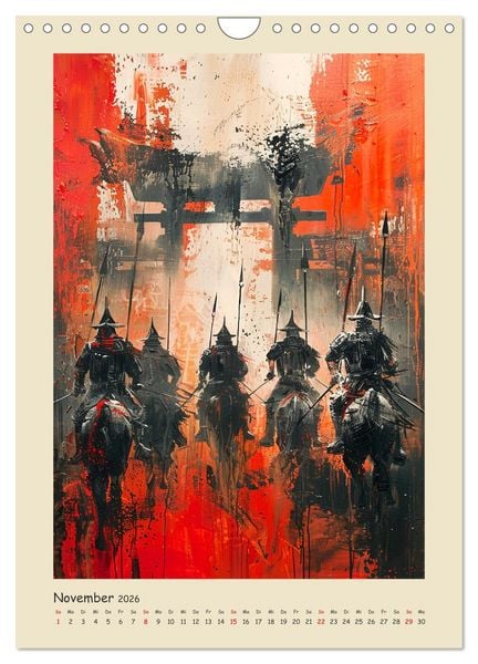 Produktbild: Samurai. Kunstvolle Darstellungen historischer Krieger (Wandkalender 2026 DIN A4 hoch), CALVENDO Monatskalender