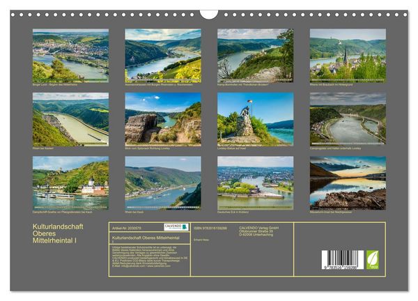 Produktbild: Kulturlandschaft Oberes Mittelrheintal I (Wandkalender 2026 DIN A3 quer), CALVENDO Monatskalender