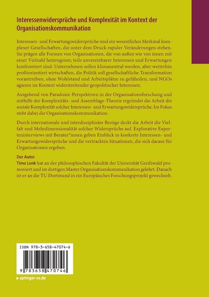 Produktbild: Interessenwiderspr&uuml;che und Komplexit&auml;t im Kontext der Organisationskommunikation