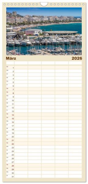 Produktbild: Familienplaner 2026 - C&Ocirc;TE D&rsquo;AZUR Bezaubernde Orte mit 5 Spalten (Wandkalender, 21 x 45 cm) CALVENDO