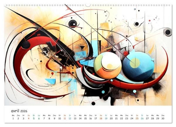 Produktbild: L'art abstrait en mouvement (Calendrier mural 2026 DIN A2 vertical) calendrier de bureau