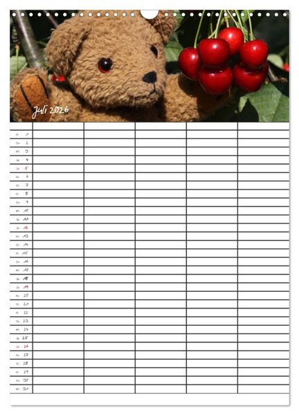 Produktbild: Der Teddyb&auml;ren-Familienplaner (Wandkalender 2026 DIN A3 hoch), CALVENDO Monatskalender