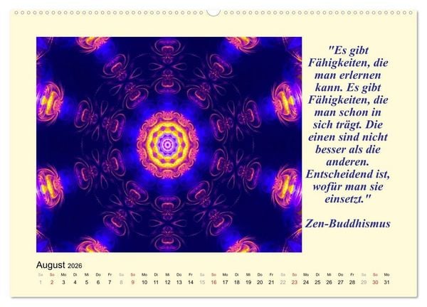 Produktbild: Meditation - Asiatische Weisheiten (Wandkalender 2026 DIN A2 quer), CALVENDO Monatskalender