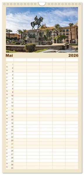 Produktbild: Familienplaner 2026 - Jerez de la Frontera - Heimatstadt des Sherry mit 5 Spalten (Wandkalender, 21 x 45 cm) CALVENDO