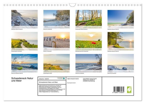 Produktbild: Schwedeneck Natur und Meer (Wandkalender 2026 DIN A3 quer), CALVENDO Monatskalender