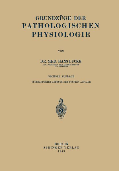 Produktbild: Grundz&uuml;ge Der Pathologischen Physiologie