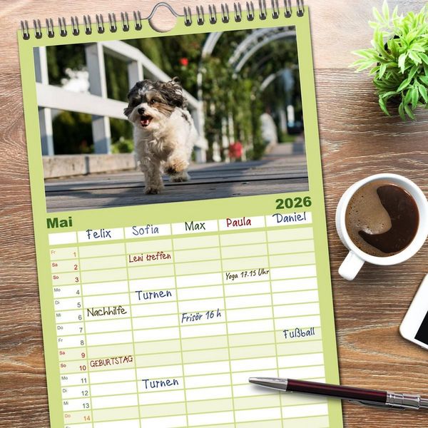 Produktbild: Familienplaner 2026 - Spa&szlig; mit Havanesern mit 5 Spalten (Wandkalender, 21 x 45 cm) CALVENDO