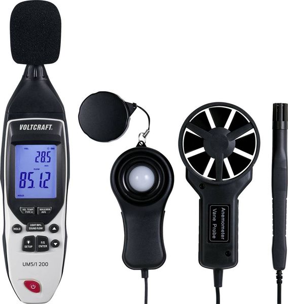 Produktbild: VOLTCRAFT UM5/1 200 Temperaturadapter -200 - 1372 &deg;C F&uuml;hler-Typ K Multifunktions-Umweltmessger&auml;t 5in1
