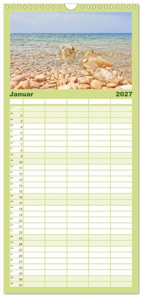 Produktbild: Familienplaner 2027 - Die Insel Cres - Raue Sch&ouml;nheit in Kroatien mit 5 Spalten (Wandkalender, 21 x 45 cm) CALVENDO