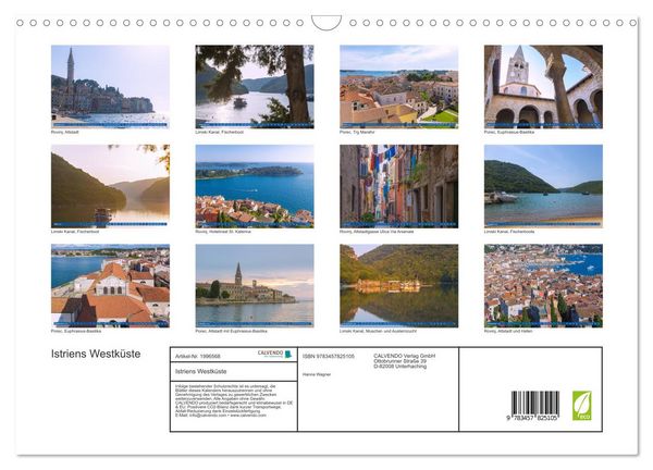 Produktbild: Istriens Westk&uuml;ste (Wandkalender 2026 DIN A3 quer), CALVENDO Monatskalender