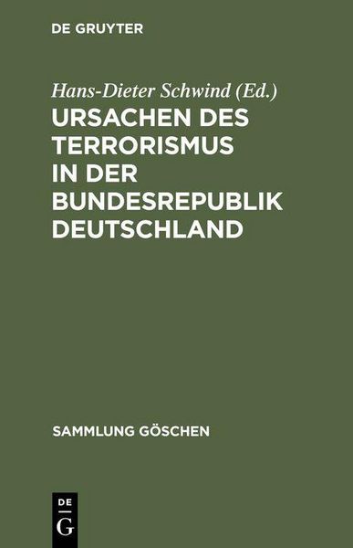 Produktbild: Ursachen des Terrorismus in der Bundesrepublik Deutschland