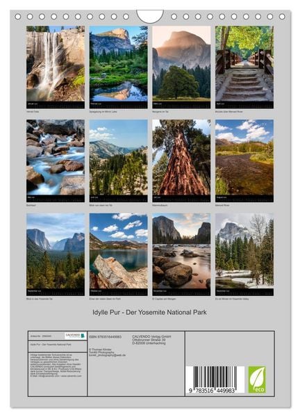 Produktbild: Idylle Pur - Der Yosemite National Park (Wandkalender 2026 DIN A4 hoch), CALVENDO Monatskalender