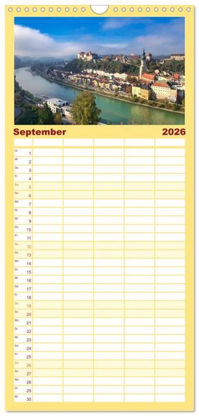 Produktbild: Familienplaner 2026 - S&uuml;ddeutschland im Fokus mit 5 Spalten (Wandkalender, 21 x 45 cm) CALVENDO