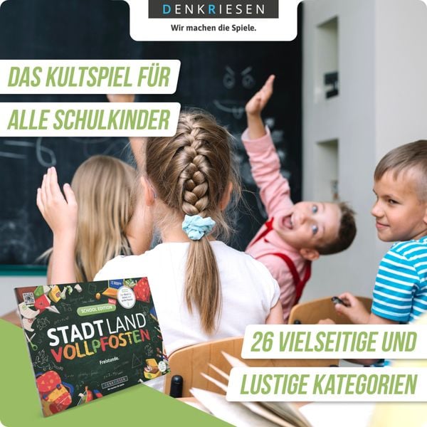 Denkriesen - Stadt Land Vollpfosten® - School Edition - "freistunde." - A4