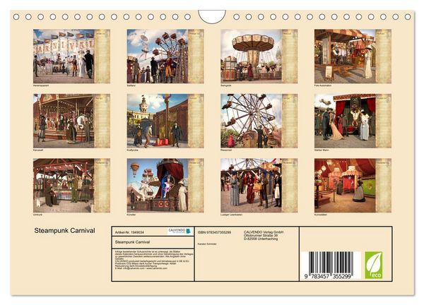 Produktbild: Steampunk Carnival (Wandkalender 2026 DIN A4 quer), CALVENDO Monatskalender