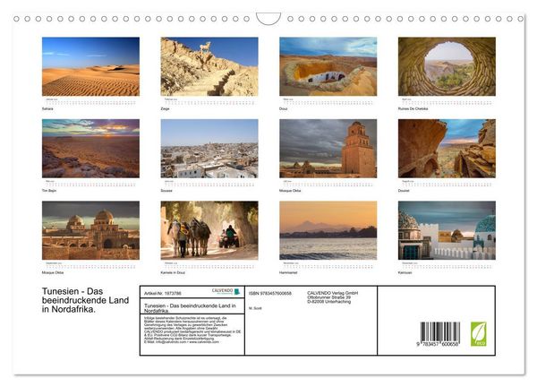 Produktbild: Tunesien - Das beeindruckende Land in Nordafrika. (Wandkalender 2026 DIN A3 quer), CALVENDO Monatskalender