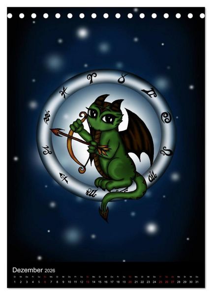 Produktbild: Drachen-Sternzeichen (Tischkalender 2026 DIN A5 hoch), CALVENDO Monatskalender