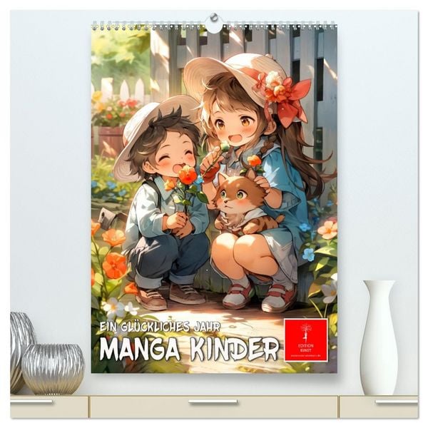 Manga Kinder - ein glückliches Jahr (hochwertiger Premium Wandkalender 2026 DIN A2 hoch), Kunstdruck in Hochglanz