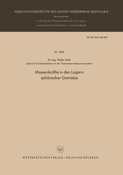 Produktbild: Massenkr&auml;fte in den Lagern sph&auml;rischer Getriebe