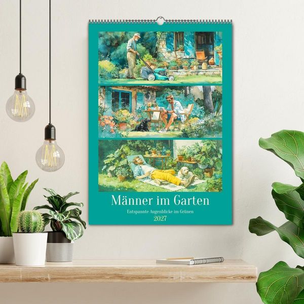 Produktbild: M&auml;nner im Garten. Entspannte Augenblicke im Gr&uuml;nen (Wandkalender 2027 DIN A2 hoch), CALVENDO Monatskalender