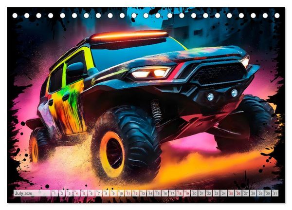 Produktbild: OFF-ROAD CARS Amazing AI-generated vehicles (Desk Calendar 2026 DIN A5 landscape), CALVENDO 12 Month DeskCalendar