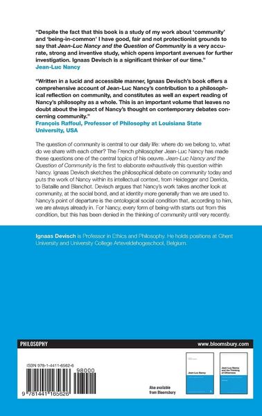 Produktbild: Jean-Luc Nancy and the Question of Community. Ignaas Devisch