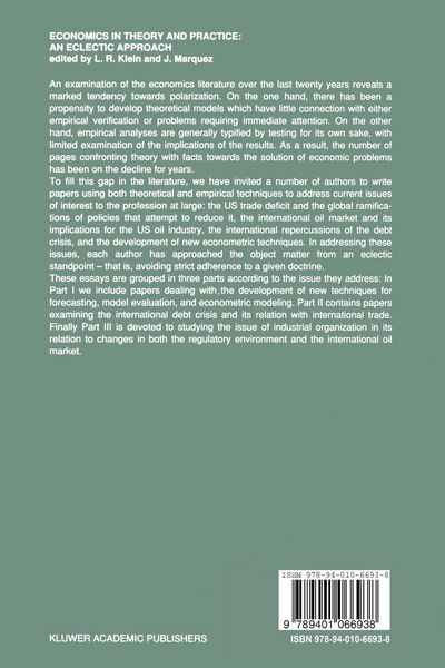 Produktbild: Economics in Theory and Practice: An Eclectic Approach