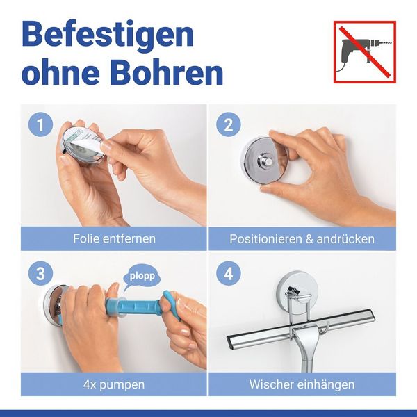 Produktbild: Wenko Vacuum-Loc&reg; Duschabzieher