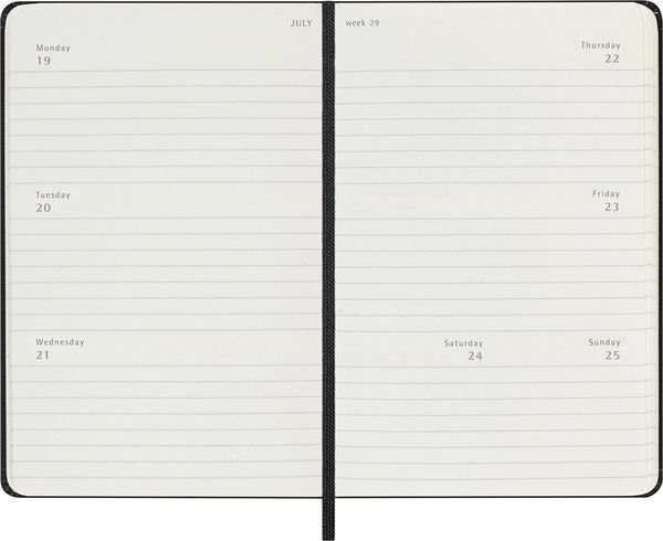 Produktbild: Moleskine 12 Monate Wochenkalender 2027, Pocket/A6, 1 Wo = 2 Seiten, horizontal, fester Einband, Schwarz