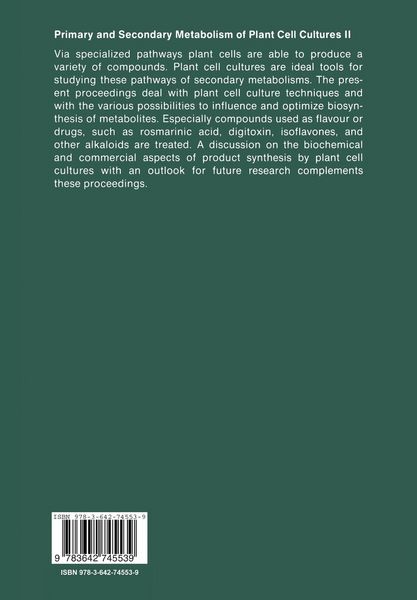 Produktbild: Primary and Secondary Metabolism of Plant Cell Cultures II