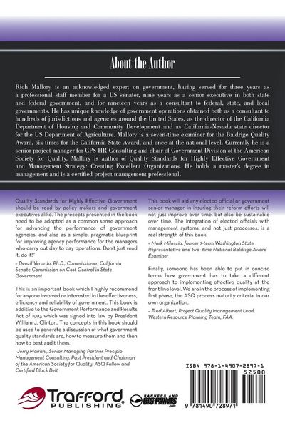 Produktbild: Quality Standards for Highly Effective Government