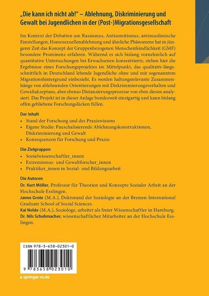Produktbild: "Die kann ich nicht ab!" - Ablehnung, Diskriminierung und Gewalt bei Jugendlichen in der (Post-) Migrationsgesellschaft