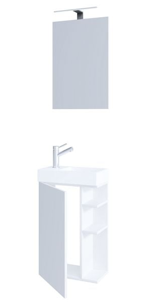 Produktbild: 2-tlg G&auml;ste WC Badm&ouml;bel Waschtisch Lumia Spiegel