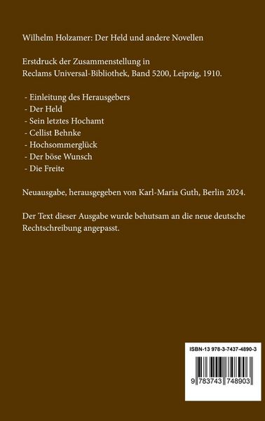 Produktbild: Der Held und andere Novellen