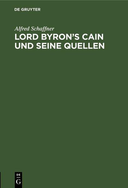 Produktbild: Lord Byron's Cain und seine Quellen