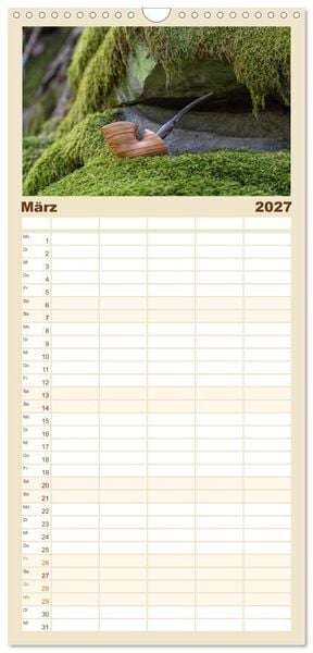 Produktbild: Familienplaner 2027 - Tabakpfeifenkunst mit 5 Spalten (Wandkalender, 21 x 45 cm) CALVENDO