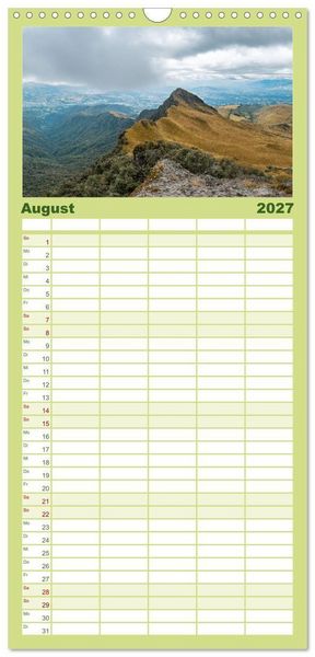 Produktbild: Familienplaner 2027 - Ecuador - Naturparadies am &Auml;quator mit 5 Spalten (Wandkalender, 21 x 45 cm) CALVENDO