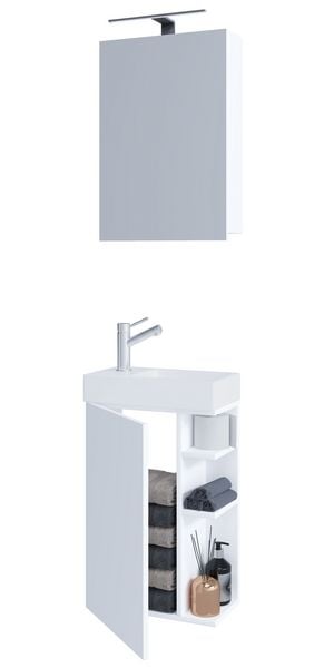Produktbild: 2-tlg G&auml;ste WC Bad Waschtisch Lumia Spiegelschrank