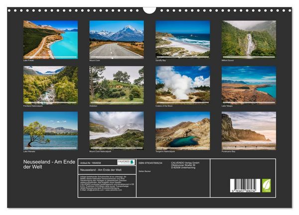 Produktbild: Neuseeland - Am Ende der Welt (Wandkalender 2026 DIN A3 quer), CALVENDO Monatskalender