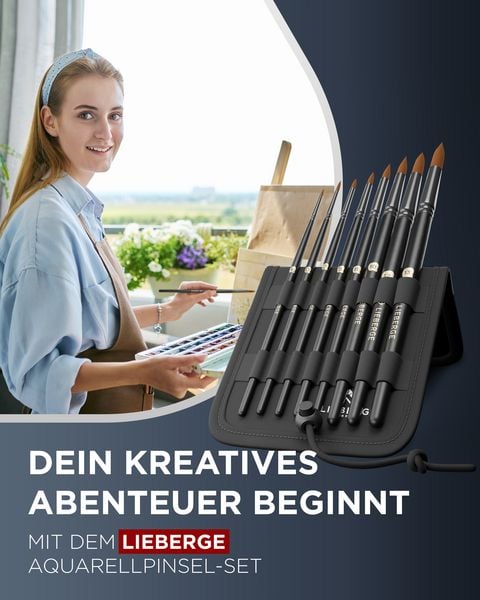 Produktbild: LIEBERGE Aquarellpinsel &brvbar; 8 Pinsel