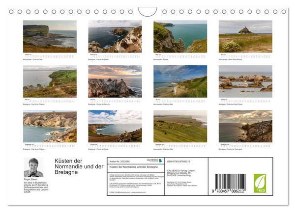 Produktbild: K&uuml;sten der Normandie und der Bretagne (Wandkalender 2026 DIN A4 quer), CALVENDO Monatskalender