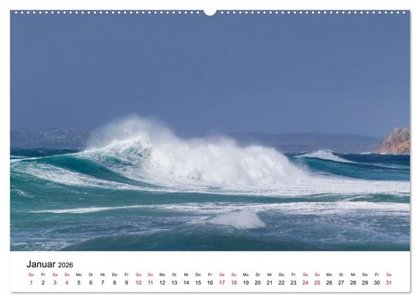 Produktbild: Naturschauspiel Wellen (hochwertiger Premium Wandkalender 2026 DIN A2 quer), Kunstdruck in Hochglanz