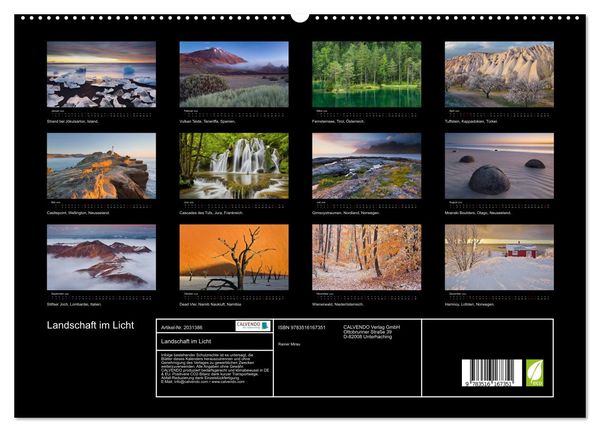 Produktbild: Landschaft im Licht (hochwertiger Premium Wandkalender 2026 DIN A2 quer), Kunstdruck in Hochglanz