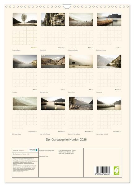 Produktbild: Der Gardasee im Norden 2026 (Wandkalender 2026 DIN A3 hoch), CALVENDO Monatskalender