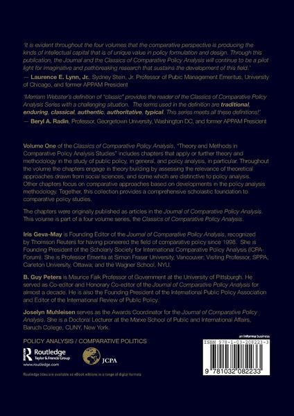 Produktbild: Theory and Methods in Comparative Policy Analysis Studies