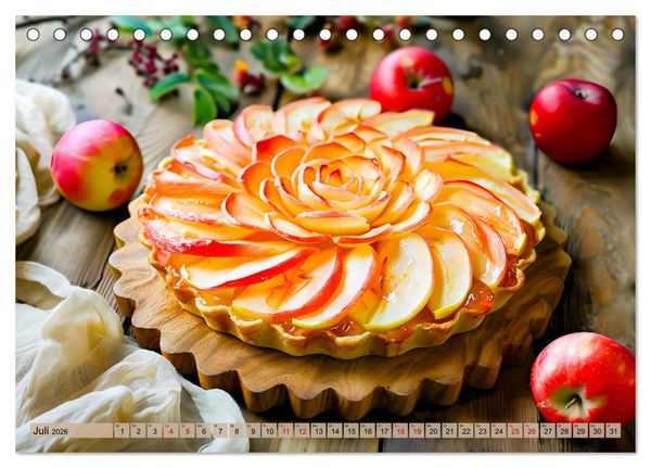 Produktbild: Apfelkuchen satt - K&ouml;stliche Kunstwerke aus dem KI-Backofen (Tischkalender 2026 DIN A5 quer), CALVENDO Monatskalender
