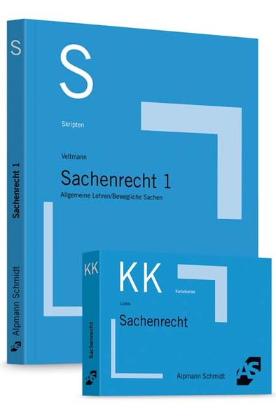 Produktbild: Bundle Veltmann, Skript Sachenrecht 1 + L&uuml;dde, Karteikarten Sachenrecht