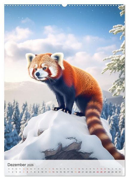 Produktbild: Lustige rote Panda (Wandkalender 2026 DIN A2 hoch), CALVENDO Monatskalender